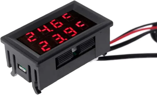 Vista 3 de Keaiduoa - Termómetro digital de doble pantalla con sensor de temperatura con 2 sondas metálicas impermeables NTC
