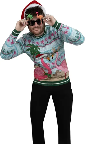 Vista 5 de Blizzard Bay - Suéter feo de Navidad para hombre, diseño de Santa