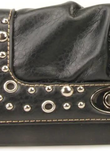Vista 3 de Negro Studded Turnlock Wristlet cartera