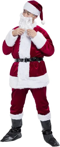 Vista 9 de Disfraz de Papá Noel de Navidad disfraz de Papá Noel de peluche trajes de Papá Noel