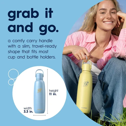 Vista 7 de sodastream Fizz & Go Cool, Botella de agua carbonatada de acero inoxidable de 0.9 L, botella de metal aislada para agua con gas, compatible