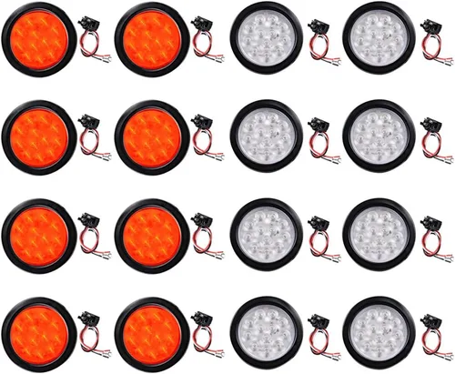 Vista 11 de Kit de tapones de cableado con cubierta de hule para luz trasera LED redonda de 4", 12 ledes, para RV, camioneta