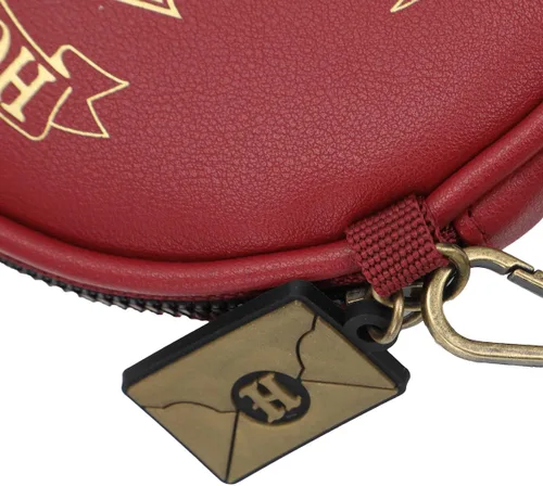 Vista 4 de Harry Potter - Monedero redondo color borgoña con escudo de Hogwarts, Multi colorido