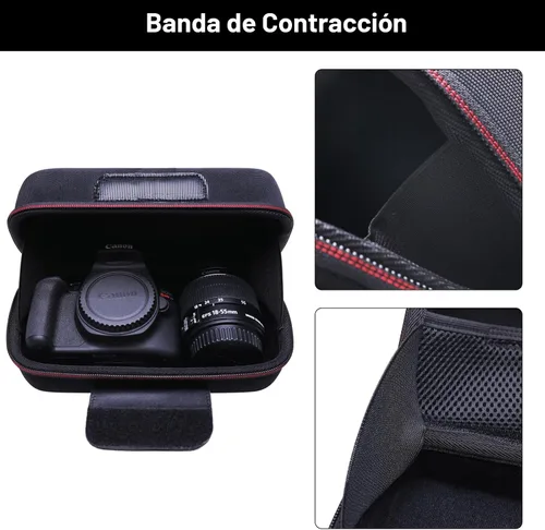 Vista 5 de LTGEM Estuche para cámara para Canon EOS Rebel T7 / R50 / R100 / R50 V / T6 / R8 / R10 / RP / SL3 / R5 / T100 DSLR SLR y lente de 18-55mm/18-45mm