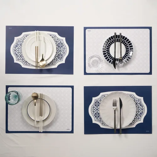 Vista 2 de GAK. Manteles individuales de papel impermeables Juego de 6 manteles individuales desechables para mesa de comedor Elegantes manteles