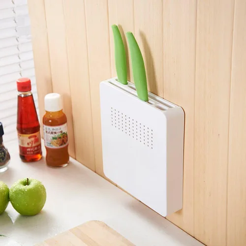 Vista 3 de Vpang - Estante de almacenamiento de plástico para cuchillos de cocina, 4 ranuras