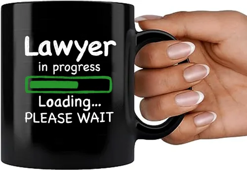 Vista 7 de Panvola Lawyer in Progress Loading Law - Regalos de graduación para futuros abogados y abogados, taza de cerámica de 11 onzas, color negro