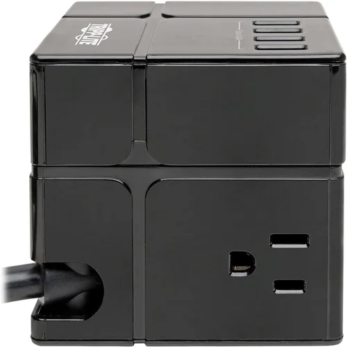 Vista 5 de Tripp Lite TLP366CUBEUSBB Protector de sobretensiones de 3 tomas de corriente con USB, protector de sobretensiones de toma de pared desmontable, 6