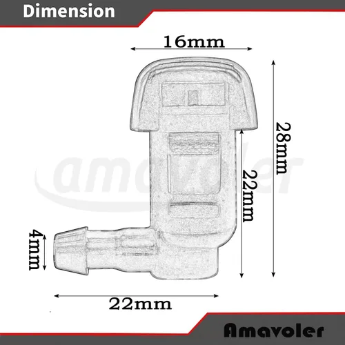 Vista 2 de Boquilla para limpiaparabrisas Accesorio de posventa para Chevrolet Cruze 2011-2016. OEM #: 95226510. (2 piezas)