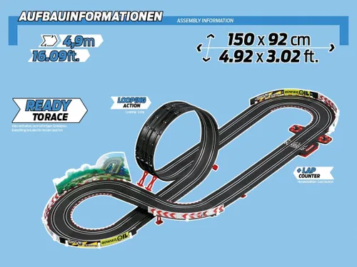 Vista 8 de Carrera GO Pista de Carreras Eléctrica para Vehículos Ranurados para Niños, Mario Kart, Escala 1:43 Authentic Mario toys racing set. Features