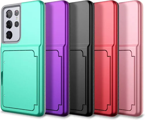 Vista 7 de WeLoveCase Funda tipo cartera para Samsung Galaxy S21 Ultra con tarjetero y espejo oculto, protector protector a prueba de golpes resistente