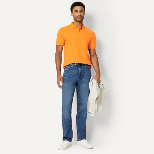 Vista 5 de Amazon Essentials Camiseta polo para hombre de manga corta y ajuste ajustado de algodón piqué Naranja Albaricoque