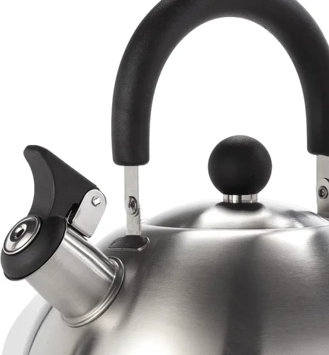 Vista 5 de Dominion Hervidor de té silbante de acero inoxidable de 3 litros, mango ergonómico, mango anticalor, las calderas de té y agua perfectas para tu