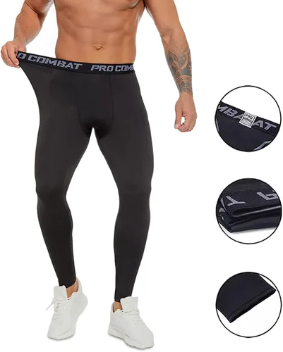 Vista 2 de SS COLOR FISH Paquete de 3 pantalones de compresión para hombre, atléticos, capa base, leggings de entrenamiento, mallas para correr para hombre