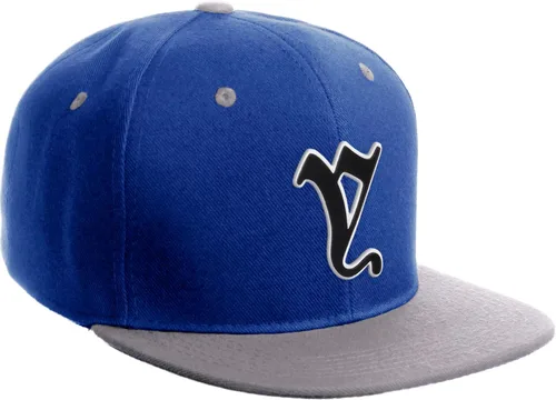 Vista 1636 de Daxton Gorra clásica con visera de billete plano con letras del alfabeto inglés antiguo de la A a la Z