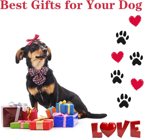 Vista 111 de Unique style paws - Collar para perros con corbatín, collar ajustable para perros y gatos, pequeño, mediano y grande