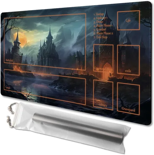 Vista 18 de MTG - Tapete de juego tamaño 24 x 14 pulgadas, bolsas de almacenamiento gratuitas, respaldo antideslizante, impresión, ideal para entusiastas