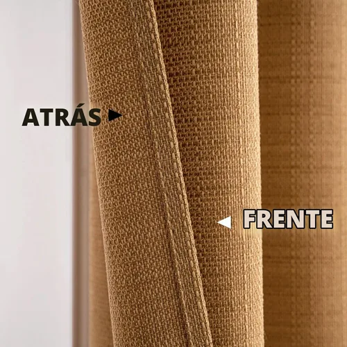 Vista 7 de MIULEE Cortinas texturizadas de lino sintético marrón natural de 84 pulgadas de largo, juego de 2 paneles para sala de estar y dormitorio, tejido