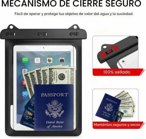 Vista 3 de AICase Universal iPad impermeable, bolsa seca para iPad Pro 10.5, nuevo iPad 9.7 2017/2018, iPad Pro 9.7, iPad Air/Air 2, tabletas de hasta 11.5 5