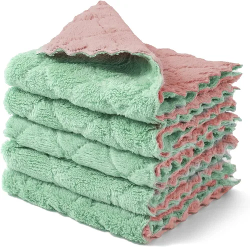 Vista 9 de kimteny Paños de limpieza de cocina, paños de microfibra, sin pelusas, reutilizables, para el hogar, súper absorbentes, de secado rápido, 10 x 10