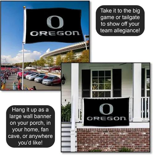 Vista 4 de Bandera negra de Oregon de 3 x 5