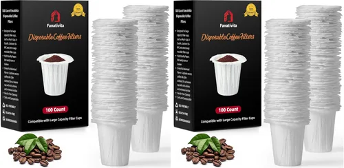 Vista 9 de Fanativita Filtros de café desechables (2.1 pulgadas de alto) para My K-Cup, K-Carafe, Cuisinart SS-RFC y otras tazas de filtro reutilizables
