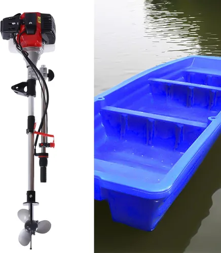 Vista 5 de Motor fuera de borda de 2 tiempos de 2.3 HP, motor de barco de gas de 52 cc, motor de gasolina, motor de lancha de pesca, motor de timbre, control
