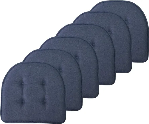 Vista 41 de Sweet Home Collection - Cojín de asiento de espuma viscoelástica y respaldo de caucho antideslizante con capitoné para silla, cojín en U, 17x16 Gris