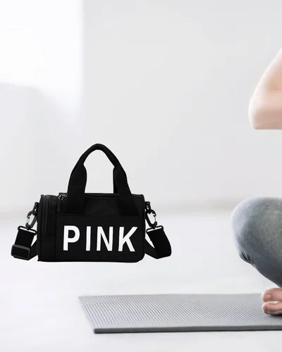Vista 8 de Bolsa de gimnasio pequeña estética, bonita bolsa de lona con asa, bolsa de viaje para el hombro, bolsa cruzada resistente para deportes de natación