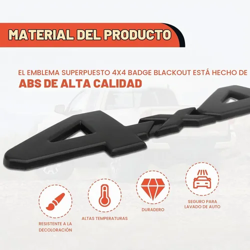 Vista 5 de Emblema universal con logotipo 3D 4X4, cobertura completa, adhesivo 3/M compatible con 4Run Tac Tun SUV Truck Pickup Model - Insignia ABS elevada