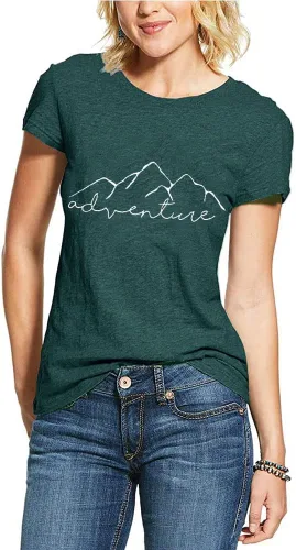 Vista 2 de Camiseta deportiva sin mangas para mujer, diseño de aventura de montaña, senderismo, campamento, divertida camiseta deportiva