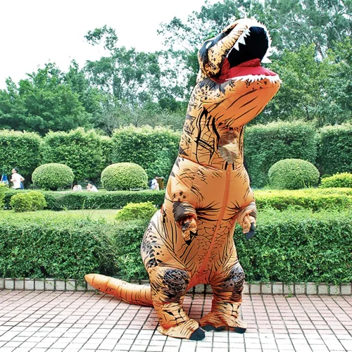 Vista 4 de Disfraz inflable de dinosaurio de Purim para fiesta de Halloween, cosplay, trajes de mascota, vestido de anime de dibujos animados para adultos