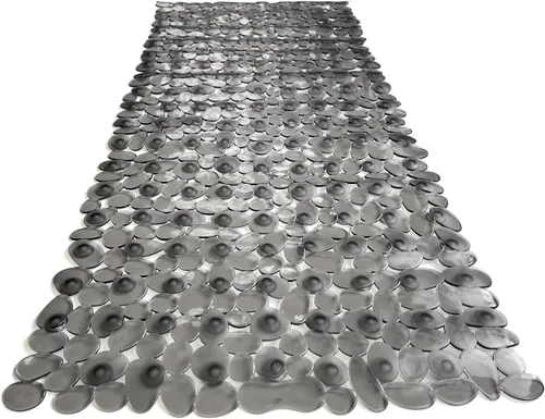 Vista 26 de Alfombra antideslizante para bañera y ducha "Pebbles" de 27 x 14 pulgadas, ovalada, no tóxica, segura, limpia, lavable a máquina, agarre y drenaje