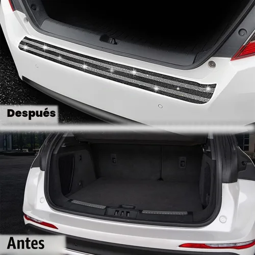 Vista 4 de AICEL - Protector de parachoques trasero para coche, protectores de entrada de puerta de maletero antiarañazos, pegatina adhesiva anticolisión