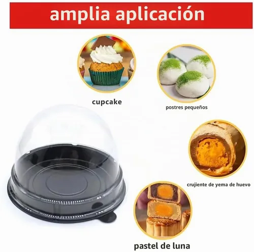 Vista 8 de EchoDone Mini cajas de plástico transparente para magdalenas, cúpula de muffins, caja de un solo contenedor, cajas de regalo de boda, cumpleaños