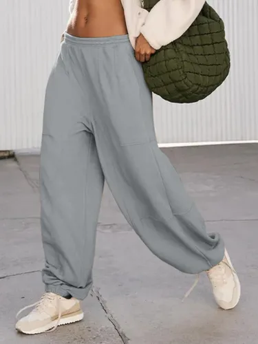 Vista 2 de Tongmingyun Pantalones deportivos holgados para mujer, tiro medio, para gimnasio, pantalones deportivos para entrenamiento, pantalones de descanso