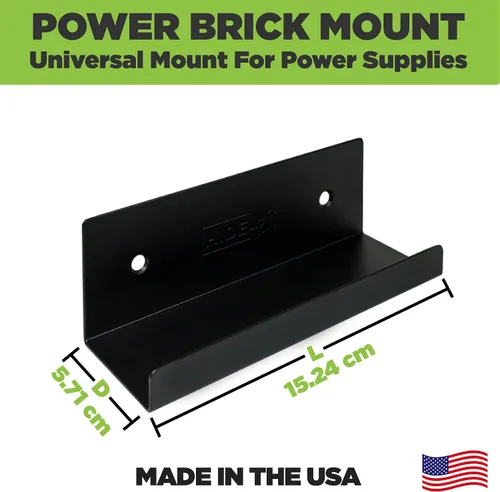 Vista 3 de hideit Power ladrillo MountSoporte de pared universal para fuentes de alimentaciónfabricado en los Estados Unidos