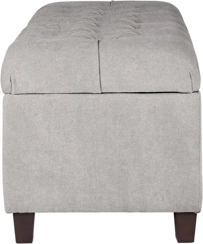 Vista 7 de HomePop Ainsley - Banco otomano de almacenamiento de 40 pulgadas, color gris