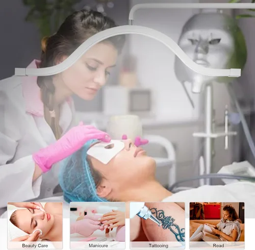 Vista 3 de Lámpara de pie LED de pestañas, luz de esteticistas, luz de tatuaje, lámpara Pmu, lámpara de luna facialista, iluminación para creación de contenido