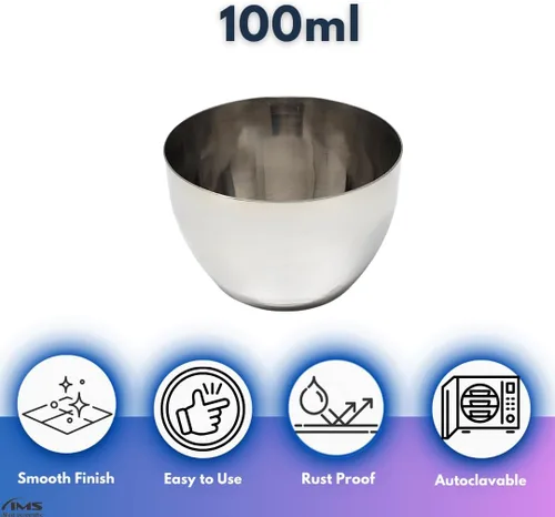 Vista 5 de Vasos de acero inoxidable con forma alta para ciencia, equipo de laboratorio de química de grado industrial con alta tolerancia al calor 100 ml.