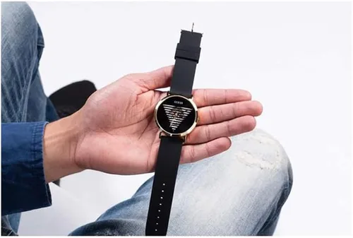 Vista 8 de GUESS US Mens Black and Gold-Tone Analog Watch