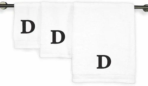 Vista 21 de Kaufman - Juego de toallas de baño bordadas personalizadas de calidad de hotel, toalla de mano y toallas para los dedos, 100% algodón para baño