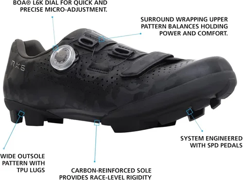 Vista 2 de SHIMANO SH-RX600 - Tenis de ciclismo versátiles para hombre