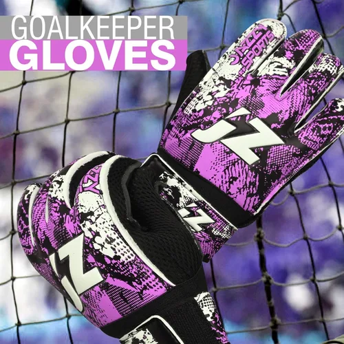 Vista 7 de Guantes de portero de fútbol, guantes de portero de dedo, guantes de fútbol de 0.157 in de látex de agarre fuerte, protección de la columna