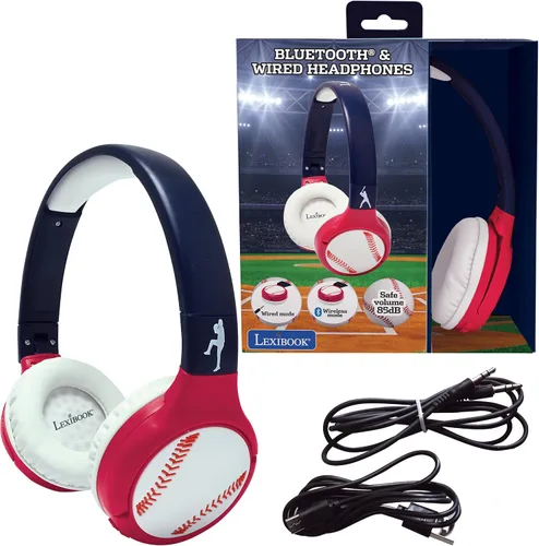 Vista 8 de LEXiBOOK - Auriculares inalámbricos recargables 2 en 1 con luces - Sonido estéreo, inalámbrico con cable, plegable, ajustable, luces LED - HPBTKT