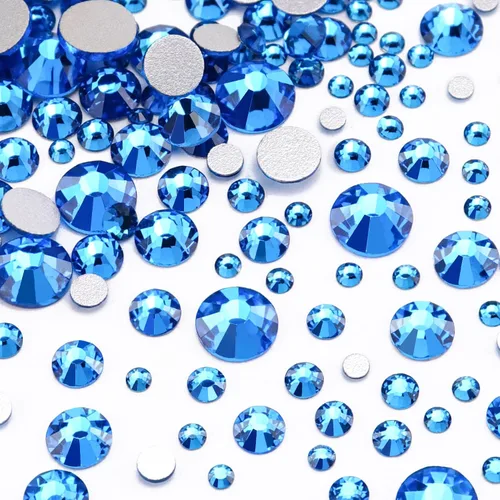 Vista 19 de Dowarm 2650 unidades de pegamento de diamantes de imitación de cristal con parte trasera plana, 6 tamaños de 0.059 in, 0.079 in, 0.110 in, 0.189 in