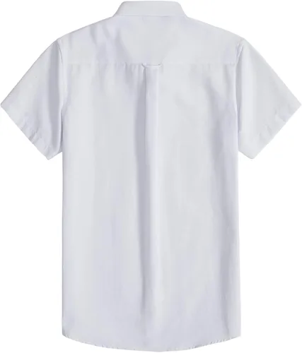 Vista 2 de LOCALMODE Camisa de vestir Oxford de manga corta con botones y corte ajustado para hombre