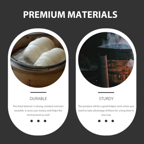 Vista 5 de Paquete de 2 estantes de vapor de acero inoxidable para tamales Bao Buns