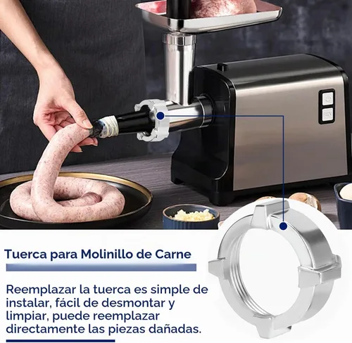 Vista 5 de Tuerca de repuesto para picadora de carne, amoladora de acero inoxidable, picadora de carne, picadora de nueces, accesorios de cocina