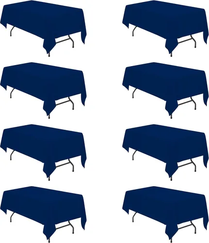 Vista 84 de BRILLMAX - Manteles para mesa rectangular de 6 pies, tela de lino de poliéster, lavable, para boda, recepción, banquete, fiesta de cumpleaños, 60 x
